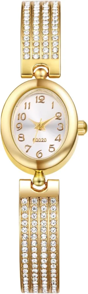 Bracelet Watch Detachable Strap sunlit Analog Quartz Wrist Watch Casual Dress Ladies Watch OIDEA Full Diamond Watches for Women: Luxury Rhinestone Diamond Oval Dial 