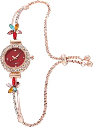 Bracelet Watch Diamond Quartz Light Luxury playground pack Watch ADSBIAOYE Women's Fashion Simple Floral 