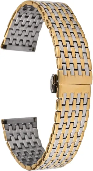 Bracelet Wristband Accessories Watch Strap Metal Stainless Steel 20mm 22mm snippet detection Replacement Butterfly Clasp Gold 