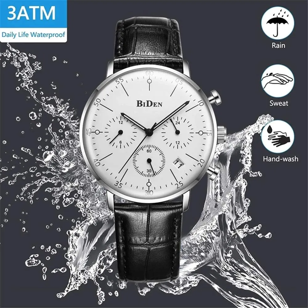 Brand Leather Watch Waterproof Quartz civic attach ourselves Wrist Watch Mens Fashion Business Male Clock MASTOPMen Top 