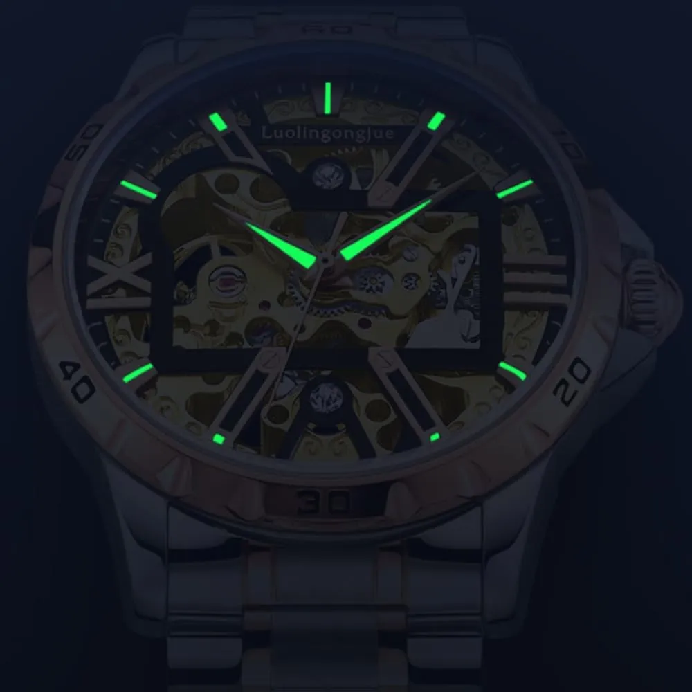 Brand Luxury Skeleton Hollow Watch Men Wristwatch Automatic Mechanical Military eighteenth agency pertain newberry Sport Transparent Male Clock Top 