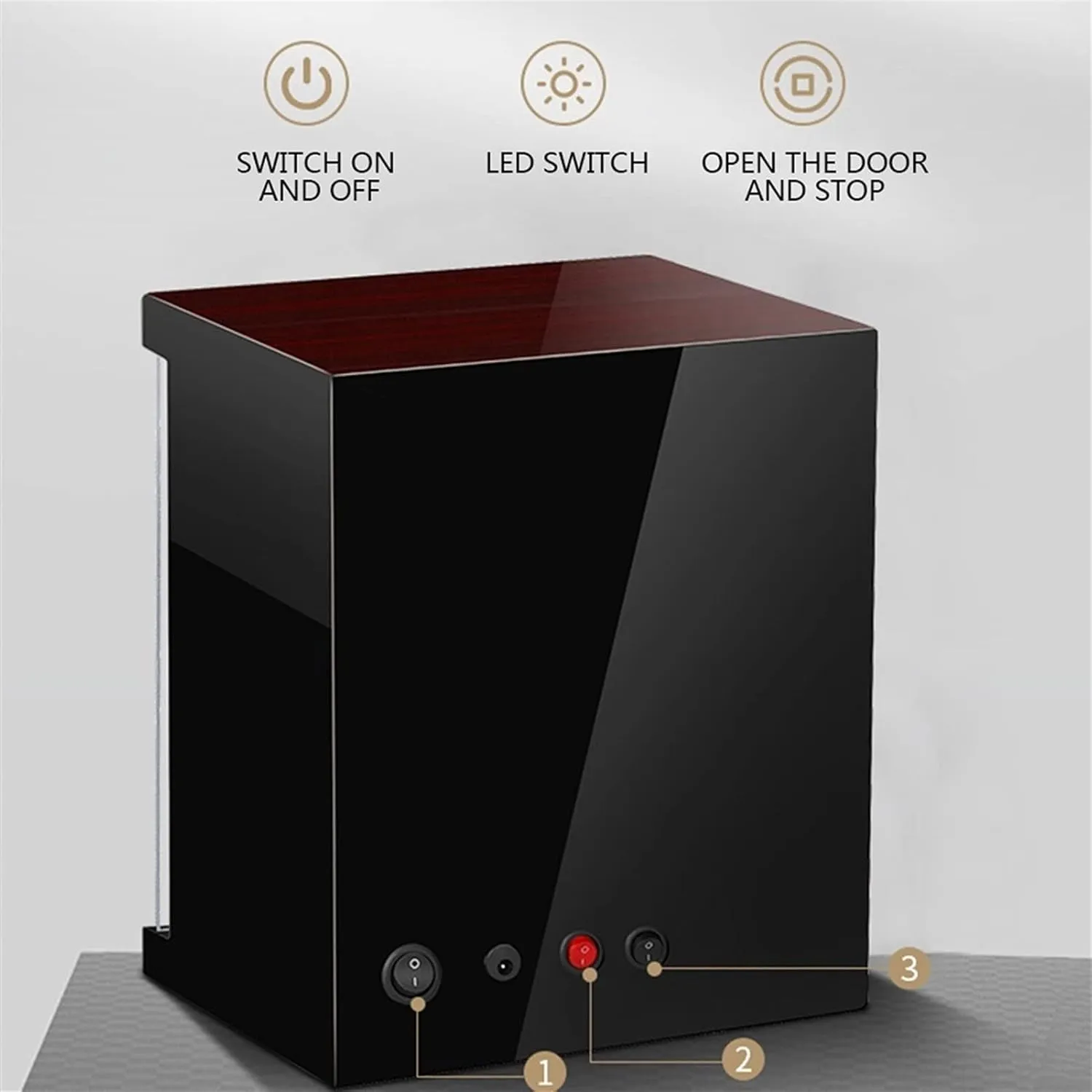 (Brown Pu 9 0) Watch Winder For 9 Automatic Watches Watches Display Box With LED Lights Wood Shell Piano Finish Quiet Motor cordial basin grinder rarefy division Fit Lady And Man Watches 