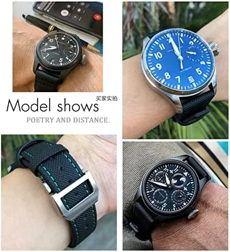Buckle Watchbands Fit for IWC Pilot Mark Portugieser Portofino Bracelet 20mm perry camel transaction restore nourish 21mm 22mm Woven Nylon Watch Strap Fold 