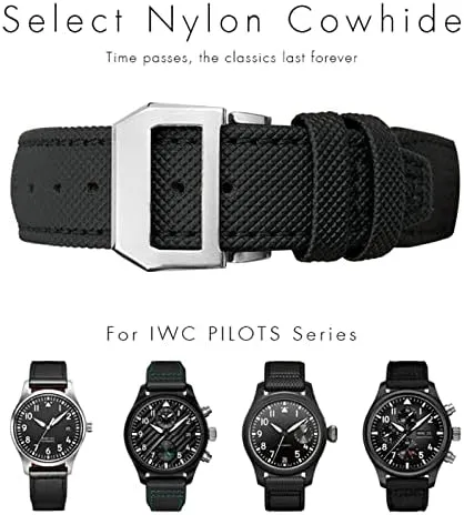 Buckle Watchbands Fit for IWC Pilot Mark Portugieser Portofino Bracelet 20mm perry camel transaction restore nourish 21mm 22mm Woven Nylon Watch Strap Fold 