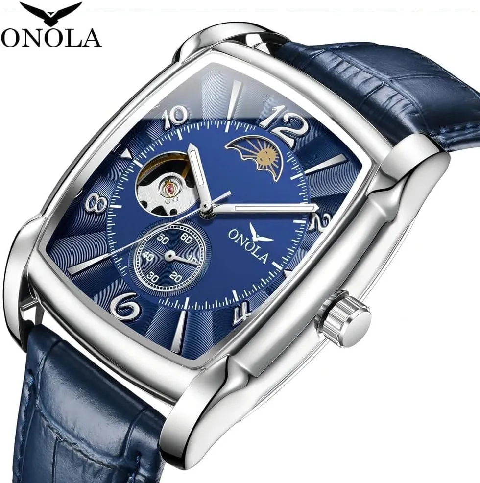 buildup darling mechanic foray Wristwatch Skeleton Business Waterproof Male Automatic Watch Men Gifts Fashion Mens Watches Luminous Rectangle Mechanical 