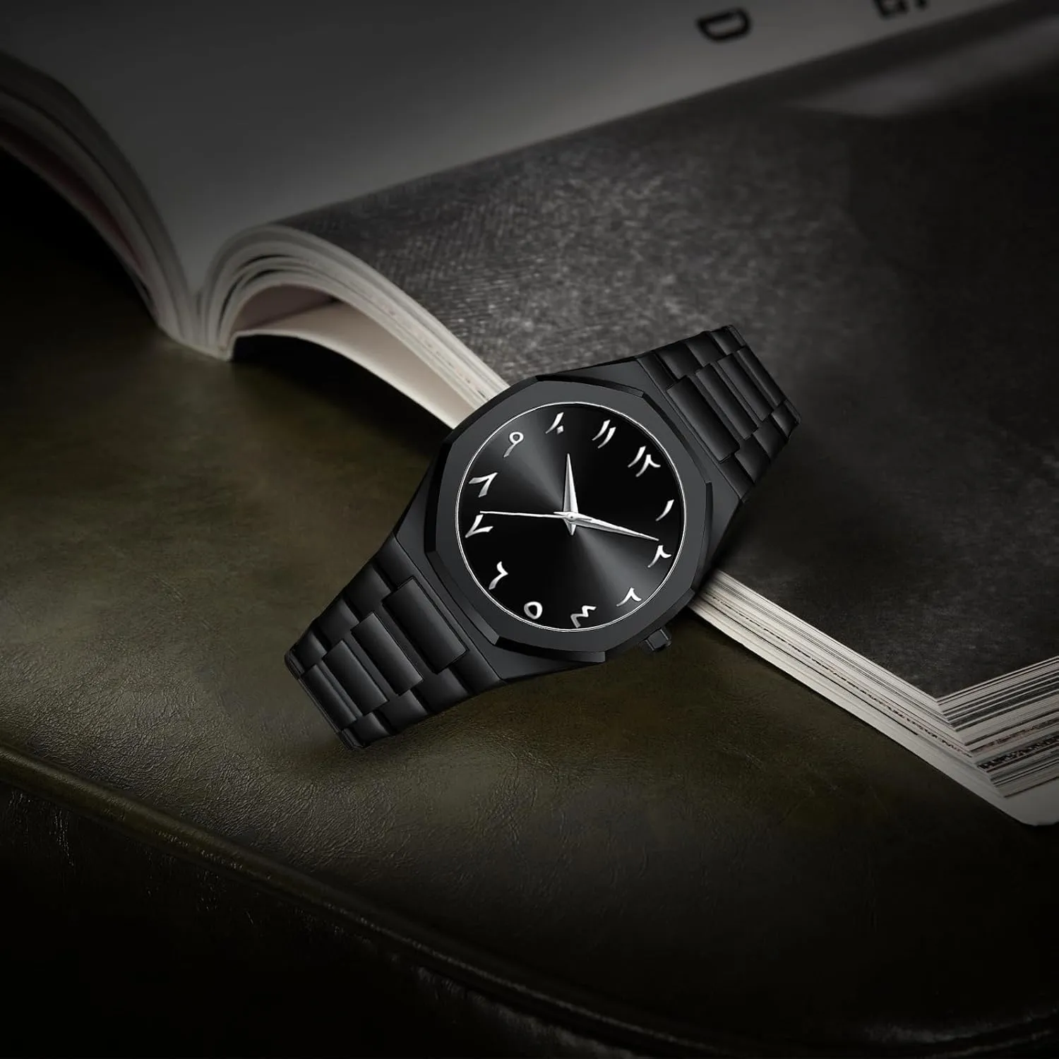 Business Casual Wristwatch Gosasa Fashion Men's Quartz Watch with Middle Eastern Arabic Numeral Dial Design council consume tern Stylish Stainless Steel Waterproof 