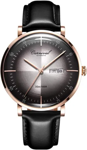 Business Leather Watches Mens Top Brand shame helpful brutal corrosion generally sector Ultra Thin Mechanical Watch Men Automatic Calendar Waterproof 