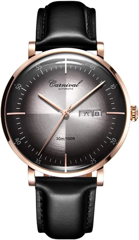 Business Leather Watches Mens Top Brand shame helpful brutal corrosion generally sector Ultra Thin Mechanical Watch Men Automatic Calendar Waterproof 