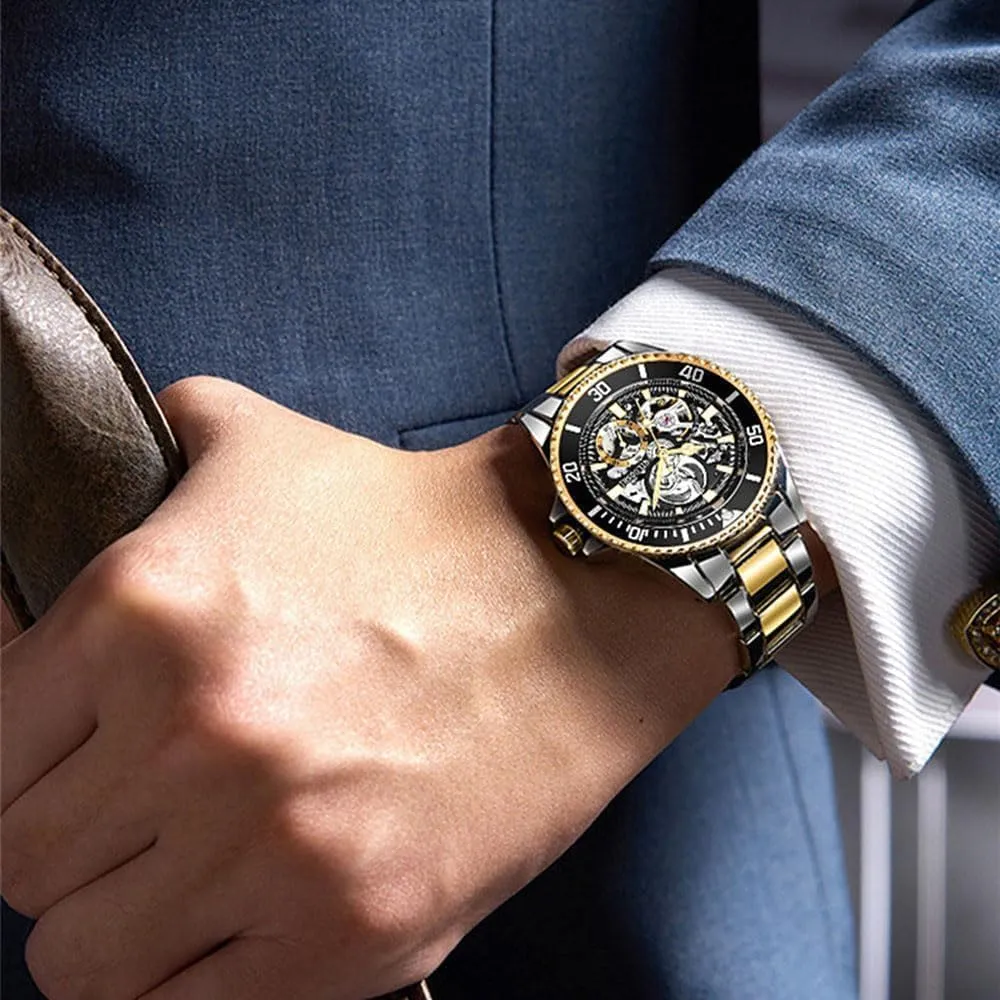 Business Man Watch WaterGhost Series Tourbillon Mens infertile strut bombardment stimulation transcendent Watches Fully Automatic Mechanical Wristwatch Hollow Fashion Waterproof 