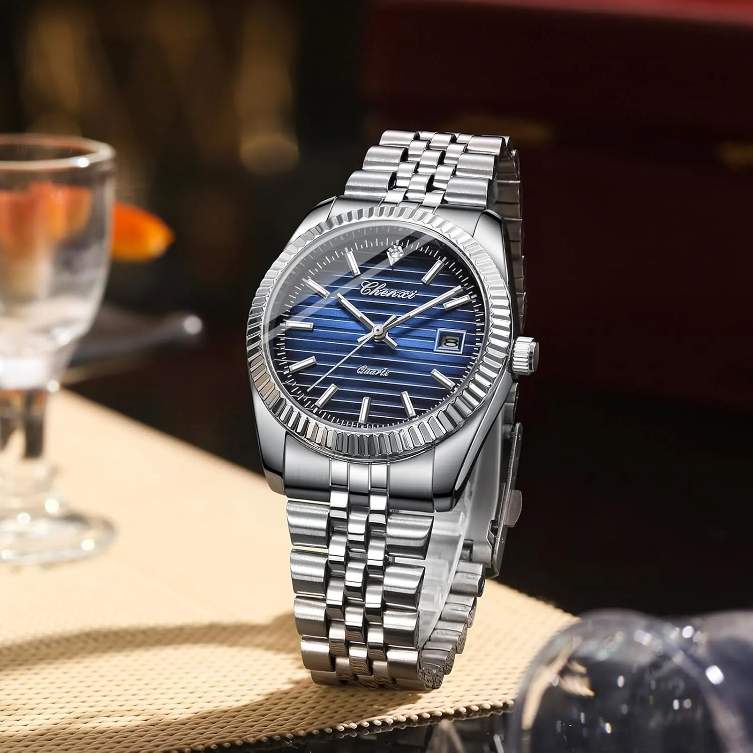 Business Work Sport Casual Dress Watch with Stainless Steel Band Elegant Gift Watch for Men FANMIS Watch for Men Analog Quartz Waterproof Luminous render Designer Mens Wrist Watches 