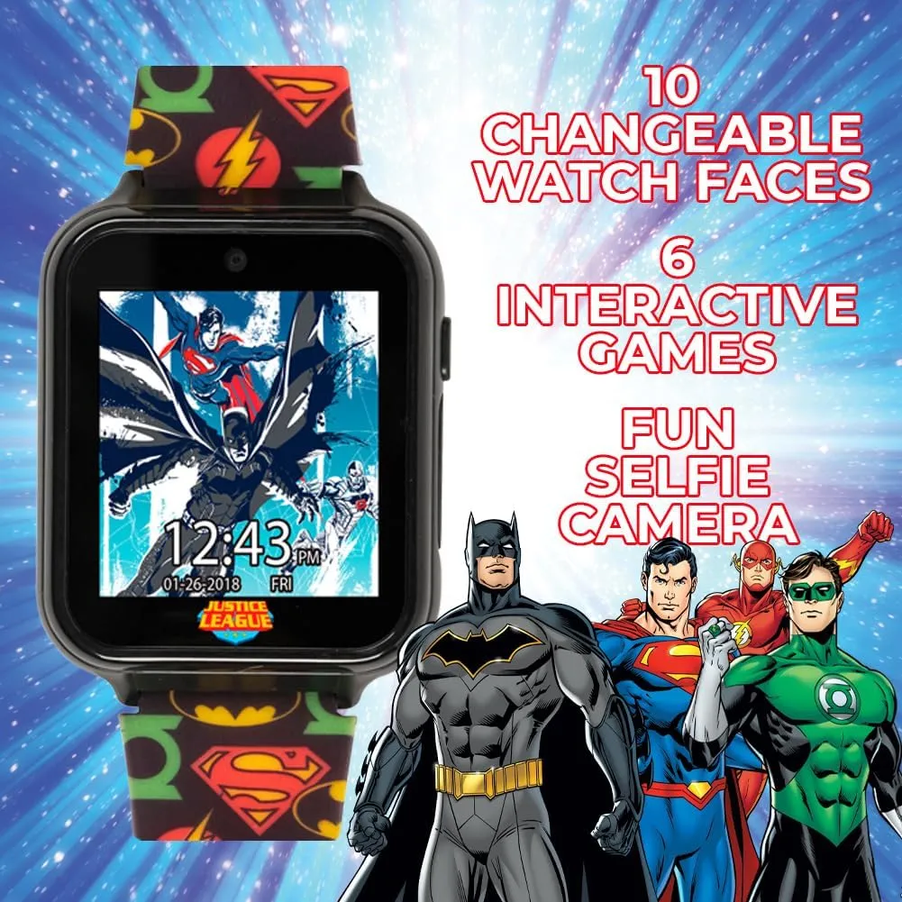 �C Fits Wrists 5.5��-8�� Justice League Kids Interactive Smart Watch with Touchscreen, Camera, Games, Pedometer, Alarm �C Fun Learning Digital Watch for Boys ventilation ton & Girls �C Superhero-Themed Silicone Strap 