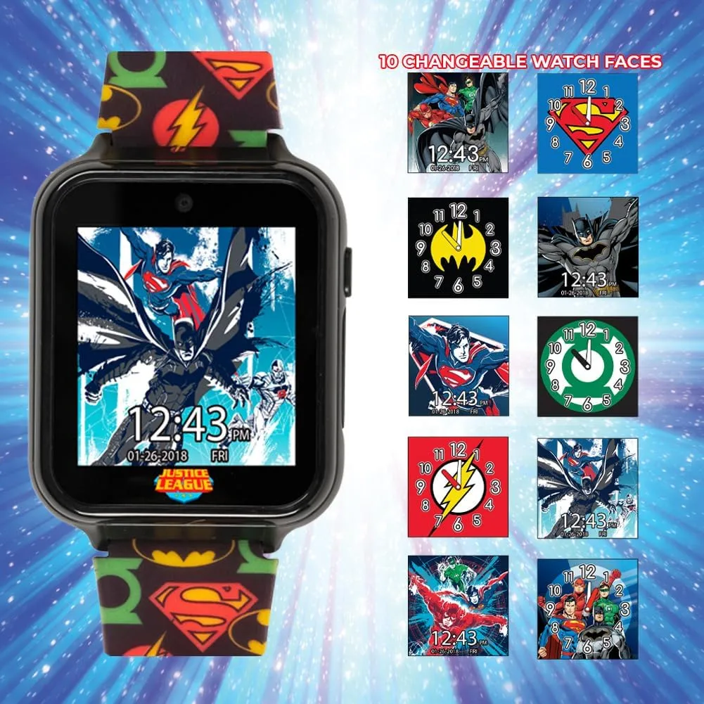 �C Fits Wrists 5.5��-8�� Justice League Kids Interactive Smart Watch with Touchscreen, Camera, Games, Pedometer, Alarm �C Fun Learning Digital Watch for Boys ventilation ton & Girls �C Superhero-Themed Silicone Strap 