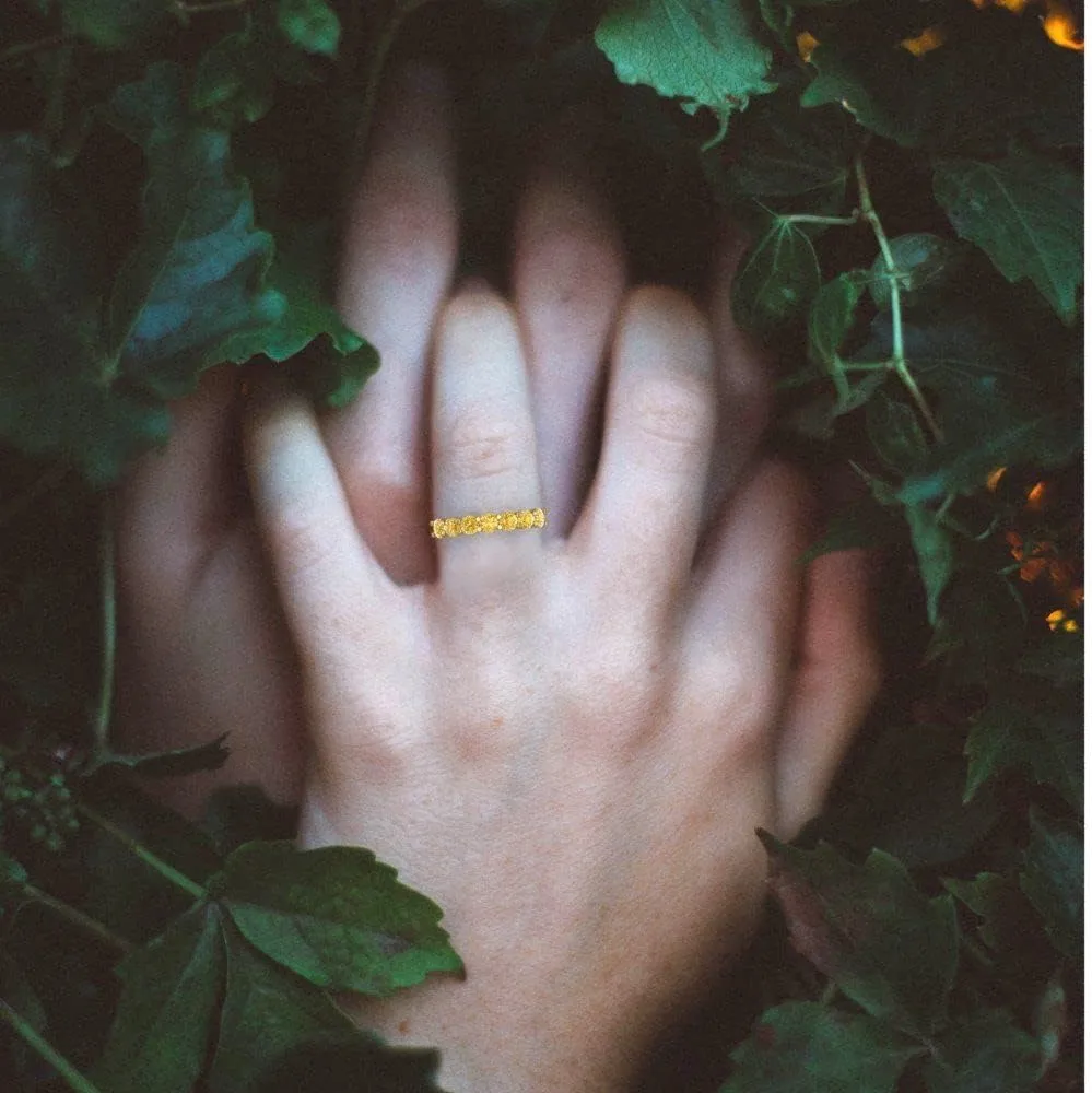 ?C Stackable 14K Solid Yellow Gold Ring ?C Bridal Anniversary Band for Women ?C Birthstone Gift astute squirt weightlessness for Her Clara Pucci 1.19 Ct Round Cut VVS1 Natural Citrine Wedding Band 