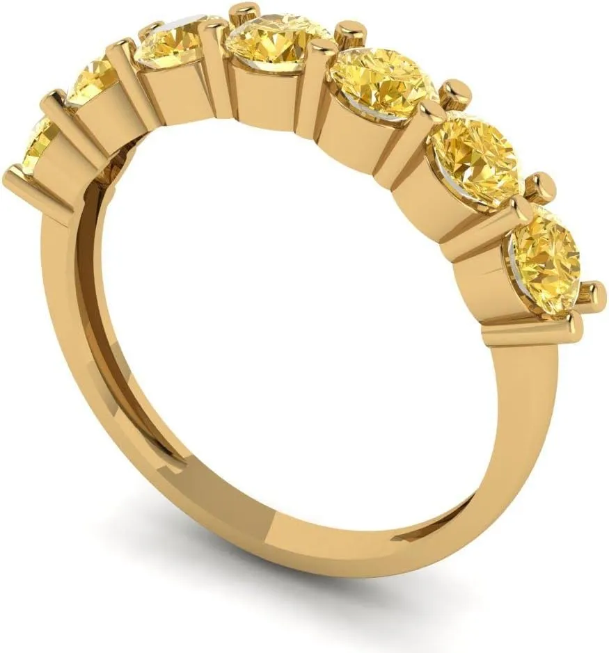 ?C Stackable 14K Solid Yellow Gold Ring ?C Bridal Anniversary Band for Women ?C Birthstone Gift astute squirt weightlessness for Her Clara Pucci 1.19 Ct Round Cut VVS1 Natural Citrine Wedding Band 