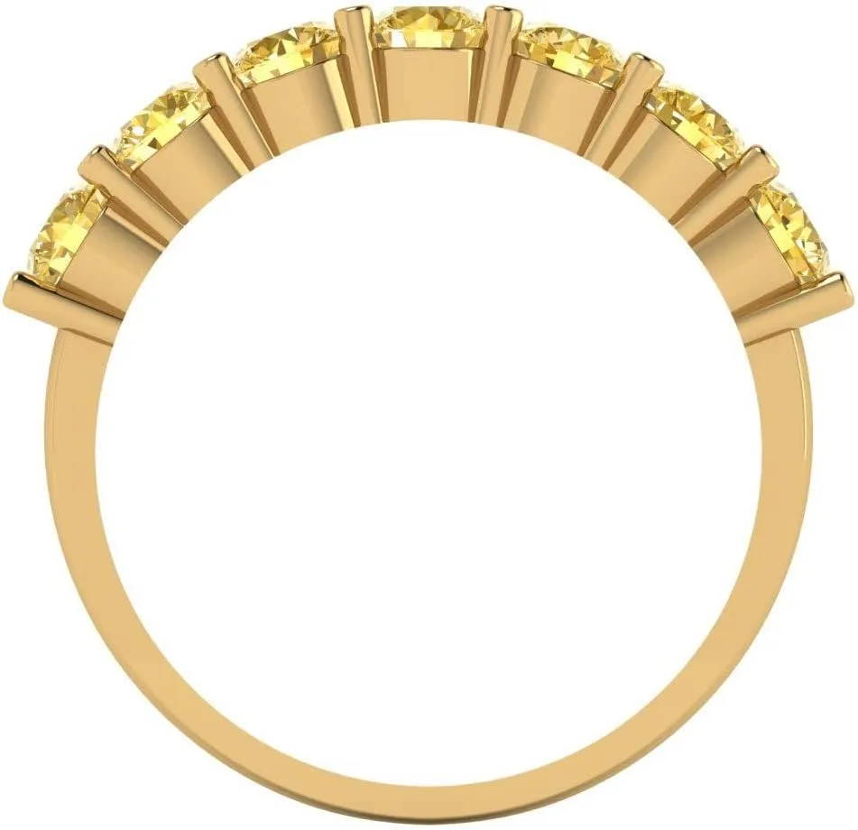 ?C Stackable 14K Solid Yellow Gold Ring ?C Bridal Anniversary Band for Women ?C Birthstone Gift astute squirt weightlessness for Her Clara Pucci 1.19 Ct Round Cut VVS1 Natural Citrine Wedding Band 
