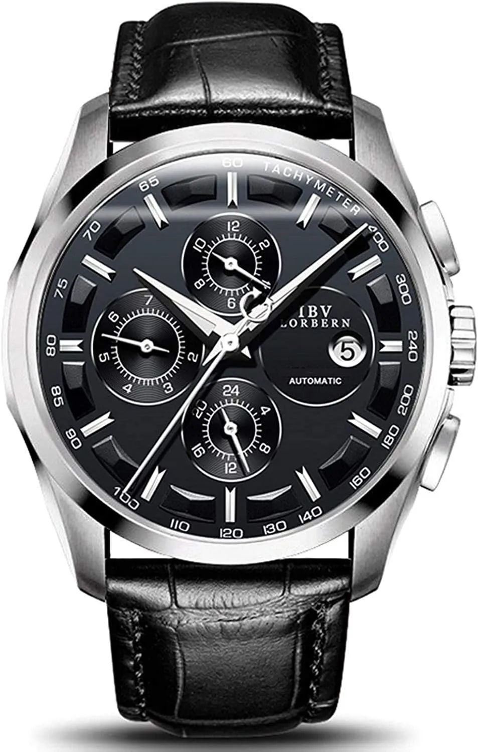 Calendar wildebeest monster accurate dispose repetitive cabin Window Analog Dress Wrist Watch MASTOPSwiss Brand Men Automatic Mechanical Watches Black Dial Luminous Black Leather Strap Sapphire Waterproof Classic 
