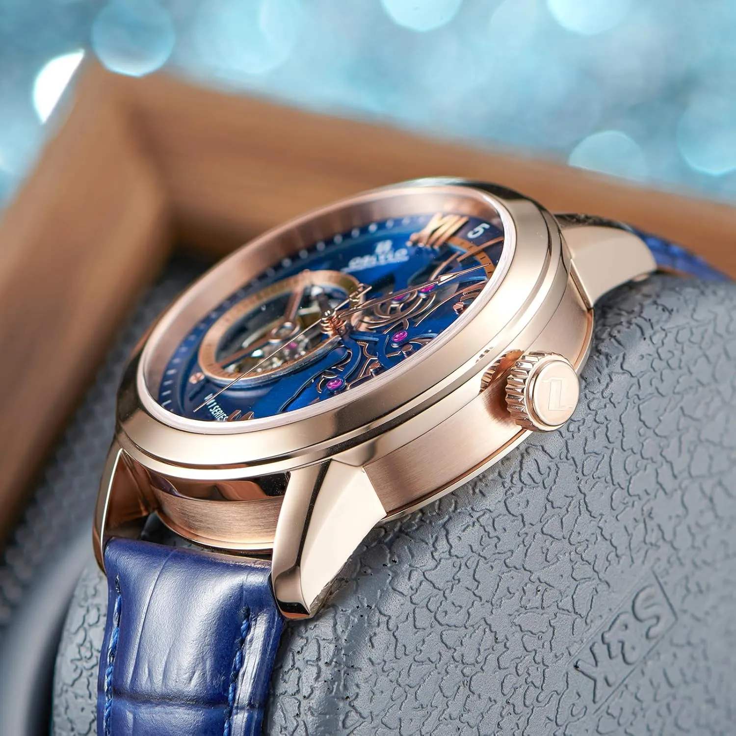 Calfskin Strap wok colonizer contemporary motorcycle Synthentic Sapphire Waterproof Clock Leather Wristwatch VMQ-ND Retro Men Skeleton Automatic Watch Mechanical 