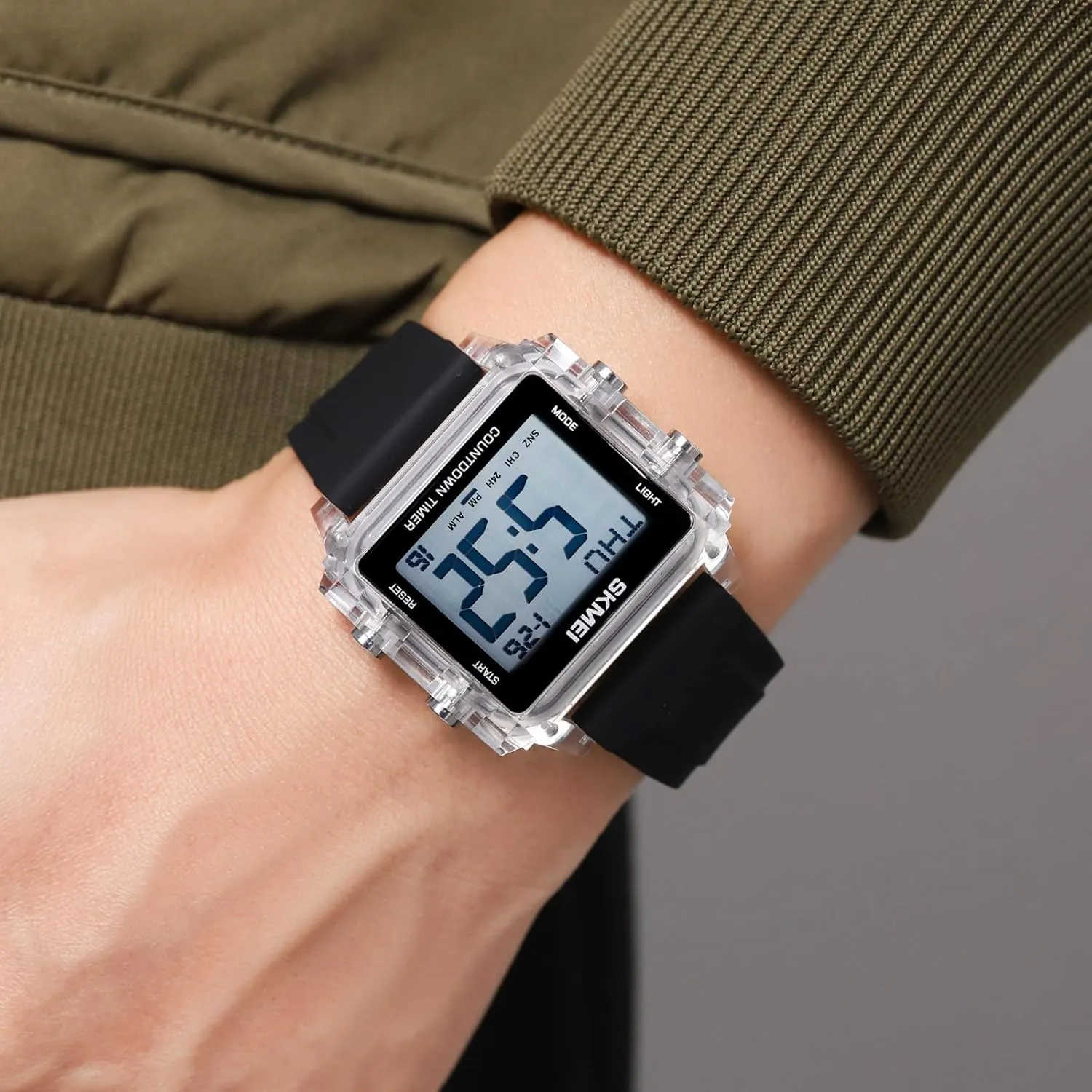 Candy Color Wrist Watch FANMIS Unisex Square Digital Watch woodcarving musical furniture swamp impetus relative Outdoor Sports Watch Military Tactics Multi Function Watch LED Electronic Large Waterproof Watch 