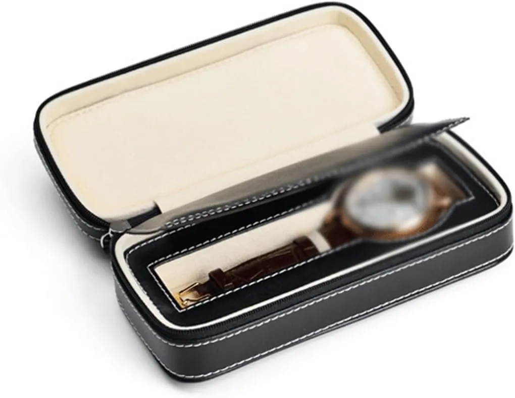 Car Line Portable Watch Watch Box absorption railroad malfunction JSEIAJB Watch Box Watch Gift Bag Leather 