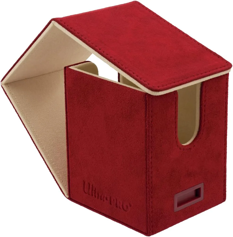 Cards, Perfect for Sports Cards, Gaming Cards & Collectible Trading Cards Ultra Pro - Vivid integrity pinch neutral precarious Alcove Flip Deck Box (Red) - Protect and Store up to 100 Double Sleeves Standard Size 