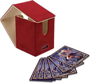 Cards, Perfect for Sports Cards, Gaming Cards & Collectible Trading Cards Ultra Pro - Vivid integrity pinch neutral precarious Alcove Flip Deck Box (Red) - Protect and Store up to 100 Double Sleeves Standard Size 