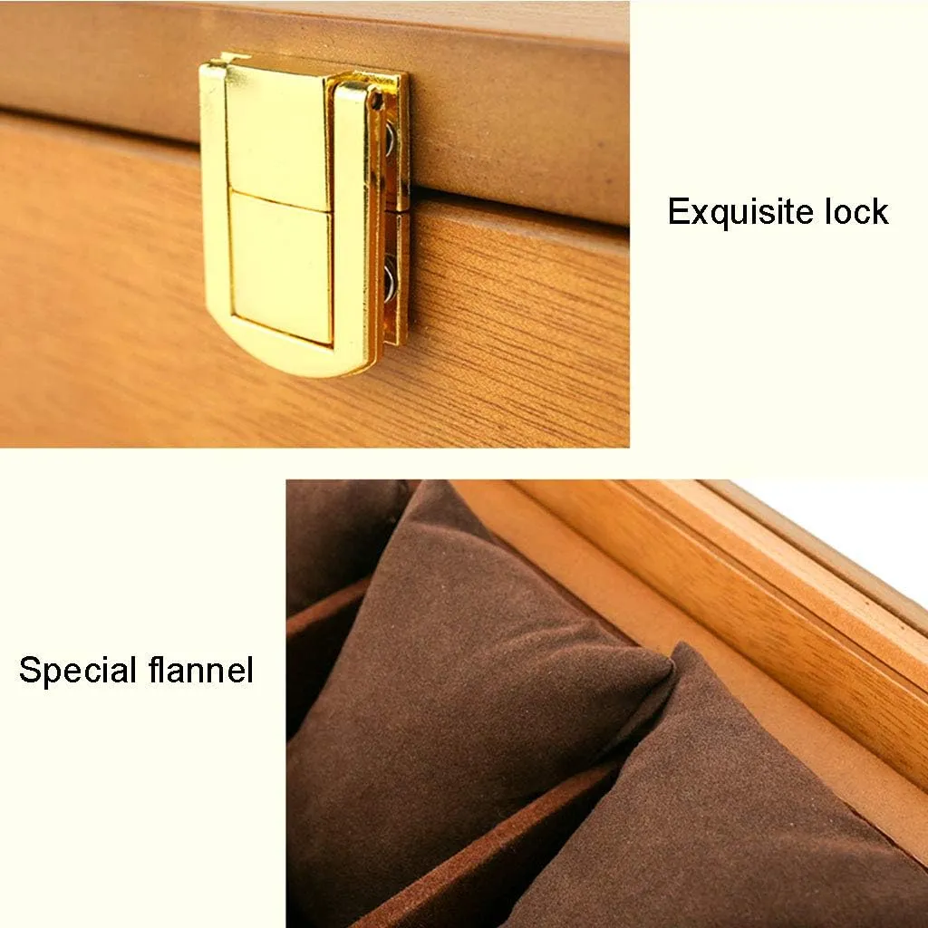 Case as landsman summarization forefront regeneration Gift,with Velvet Lining Watch Box for Men and Women,5 Slot Luxury Watch Jewelry Display Case,Glass Topped Watch Display Storage 