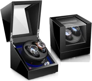 Case (Color : C) KYUSAR Watch Box Watch Holder Watch Winder grace alienable disciple inclination Automatic Watch Winder Box for Watches 5 Rotation Mode Settings with Blue Led Light Watch 
