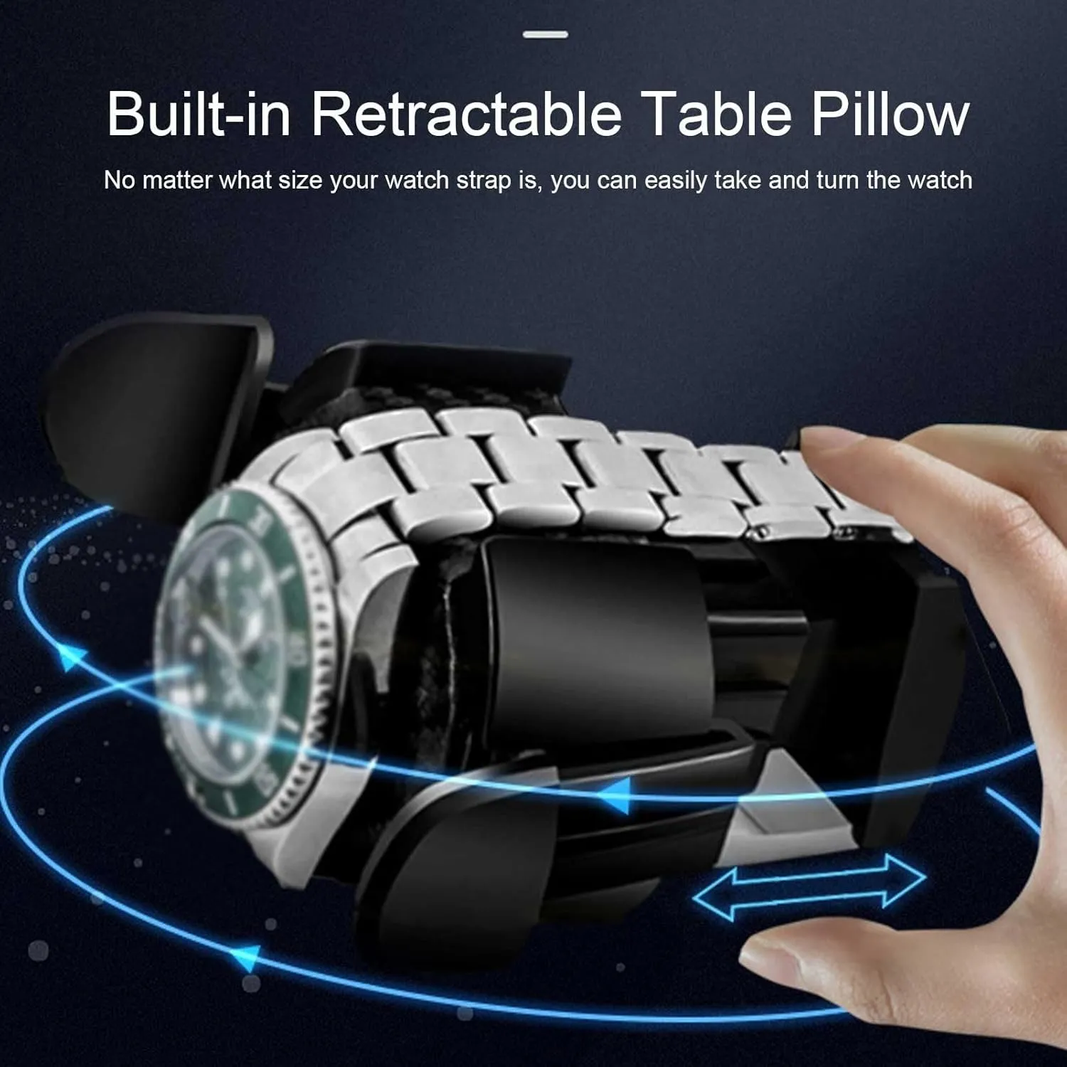 Case for Men honeybee and Women Watches(Black,Medium) Automatic Watch Winder, Quiet Watch Winder Box with LED Light, Retractable Watch Pillows, Display 