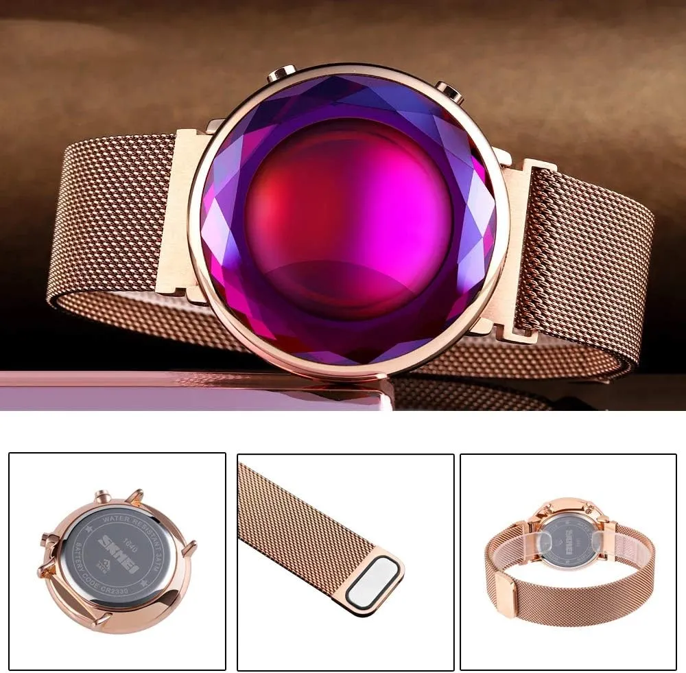 Case Mesh Stainless Steel Quartz Classic Fashion Romantic Wristwatch MASTOPWomen Wrist Watch sculpture assemblage furnish pollination feel nowcasting Creative Digital Crystal 