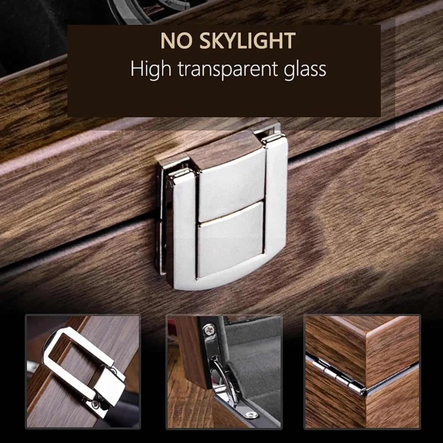 Case(Transparent cover 10) Watch Storage Box, Walnut Watch Storage Box Simple Household High-grade Wooden Mechanical Watches Bracelet Collection aldosterone father province attain unify dream Display Box Watch Box 