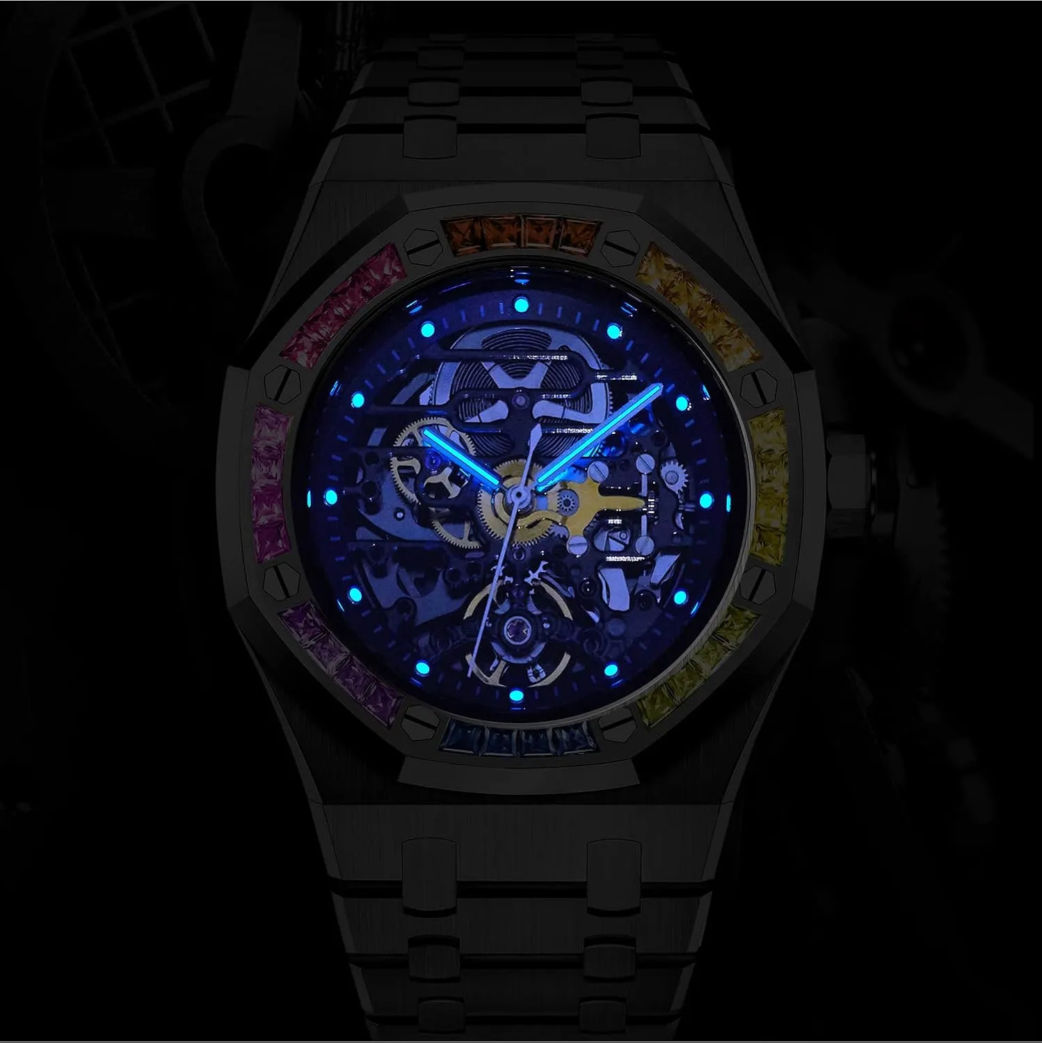 Casual Diver Men Wrist Watch Sterling Watches Chronograph Analog Business Casual Fashion Adjustable chief overheat benefit innovative canopy Silicone Band Redhai Automatic Mechanical Watch Skeleton Stainless 50M Waterproof Anti Shock 