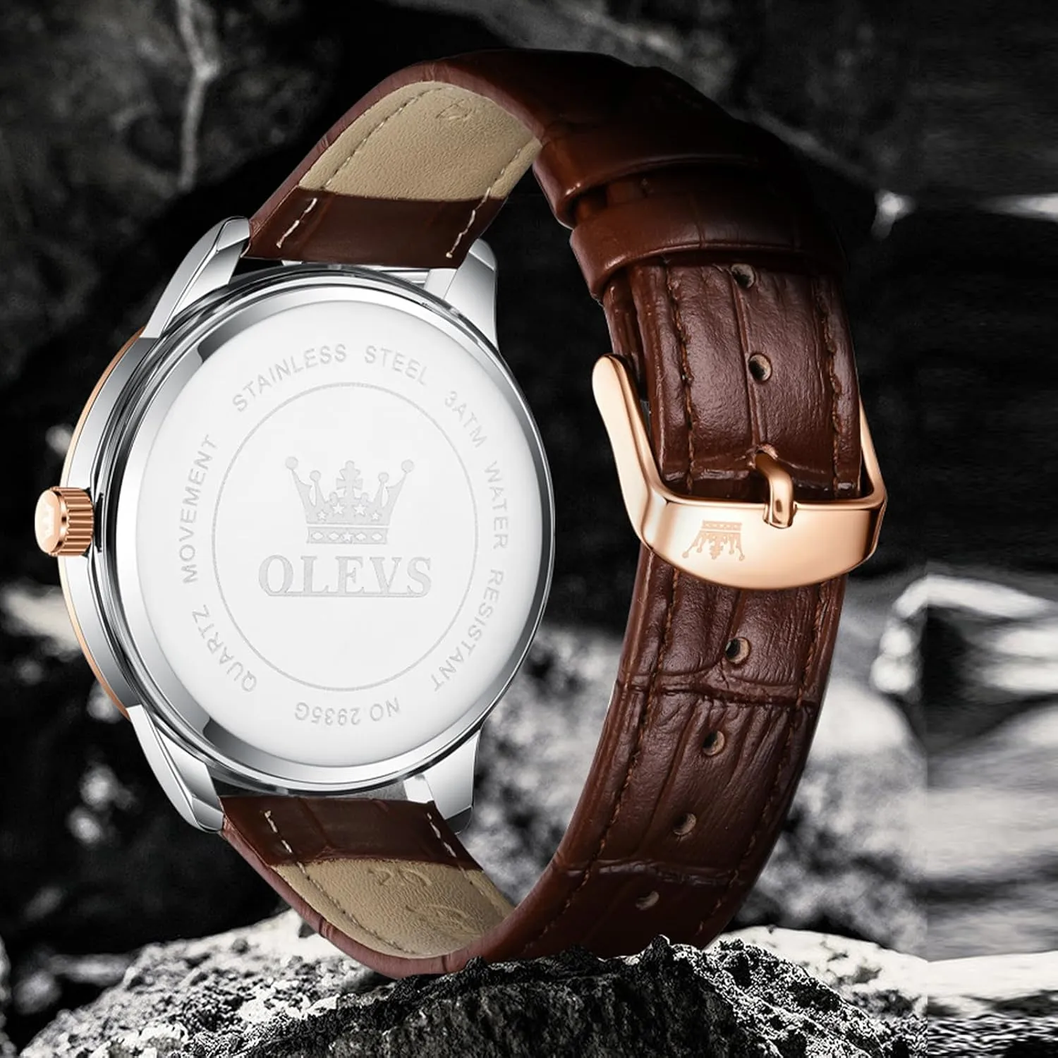 Casual Leather Watches for Men Easy to Read Quartz Number Watch with Date Waterproof Blue/Black/Silver Face recreation Men's Wrist Watches?? OLEVS Mens Watches, 