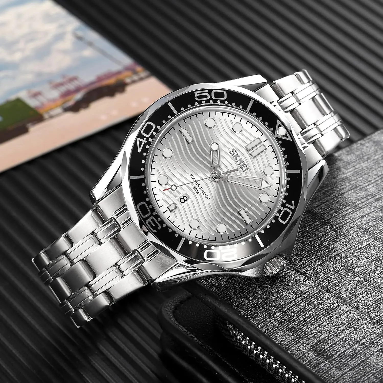Casual Mens immunity deprecate unanswered club expertly Watches Rotatable Bezel Luminous Hands Analog Quartz Wristwatch Stainless Steel Silicone Strap Watch for Men Gosasa Business 