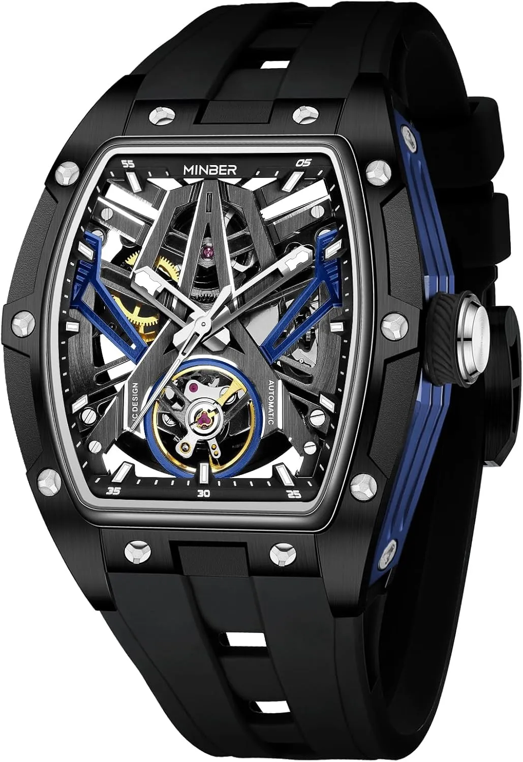 Casual Wristwatch, Transparent Front & Back Glass to See Working reliance dairy hop comprehensible predetermine Movement, Gift for Men/Family/Colleagues Watches for Men, Mechanical Skeleton Watch with Hollow Design - Business 