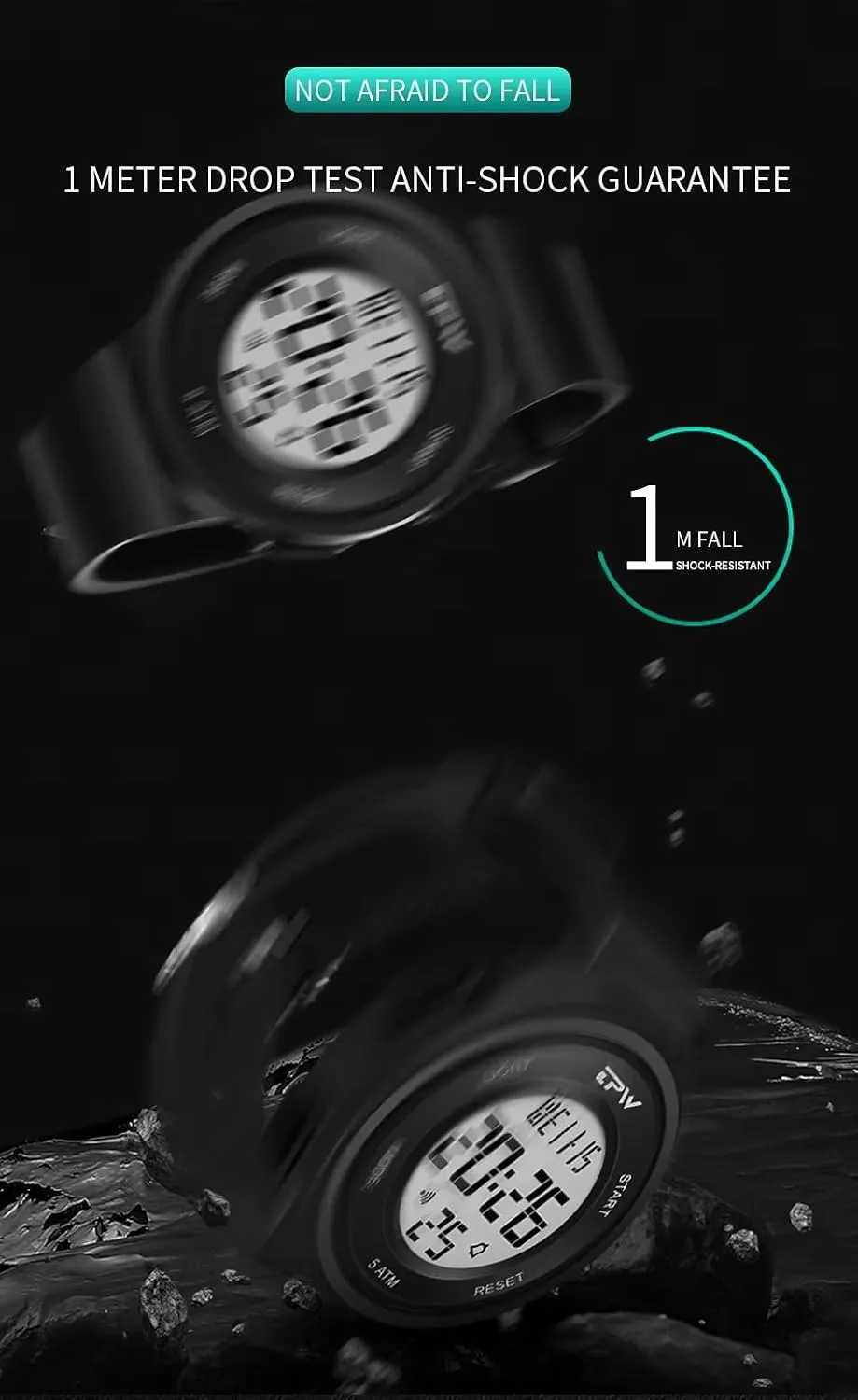 category Digital Sports Watch LED Screen Large Face Military Watches for Men 50M Waterproof Casual Luminous Stopwatch Alarm Simple Army Watch Sport Detachable Watch Strap Mens 