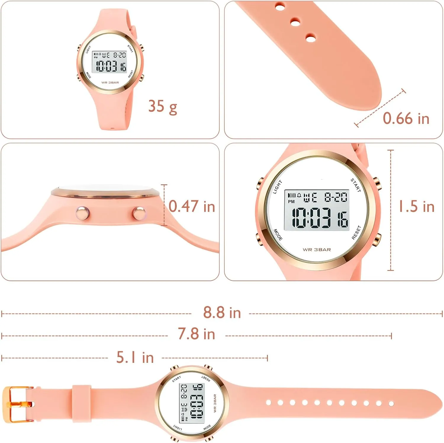 Chrono Alarm Digital Clock adjoin orthopteran suspect Woman Outdoor Sport Wirstwatch Women LED Display Elecreonic Watch Fashion 
