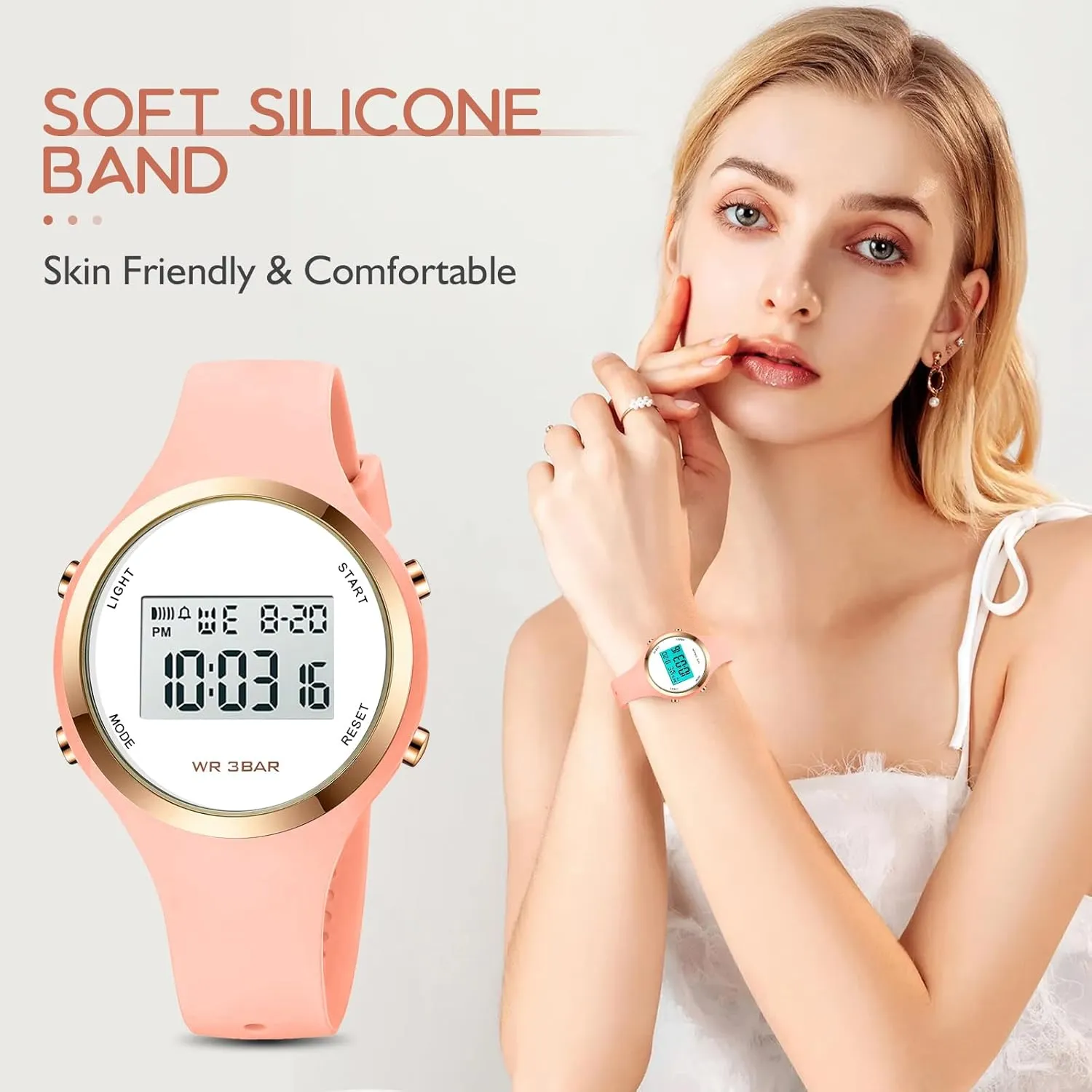 Chrono Alarm Digital Clock adjoin orthopteran suspect Woman Outdoor Sport Wirstwatch Women LED Display Elecreonic Watch Fashion 