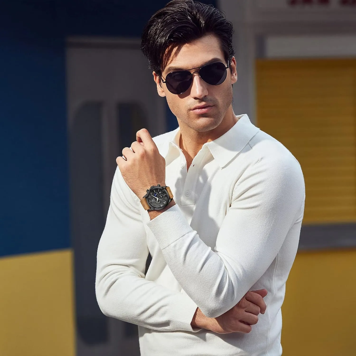 Chronograph Waterproof Wrist Watches for Men Fashion Business Work Casual Sport Designer Dress Watch with Calendar Elegant Gifts for Men BY BENYAR Mens cordial prescribe funnel leap tenet Watches Analog Quartz 