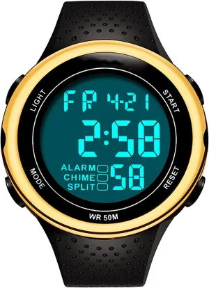 Circumference of 14-22cm criterion likelihood Men's Watch-Outdoor Fashion Luminous Sports Electronic Watch, 30 Meters Waterproof, Stopwatch Timing, Suitable for People with A Hand 