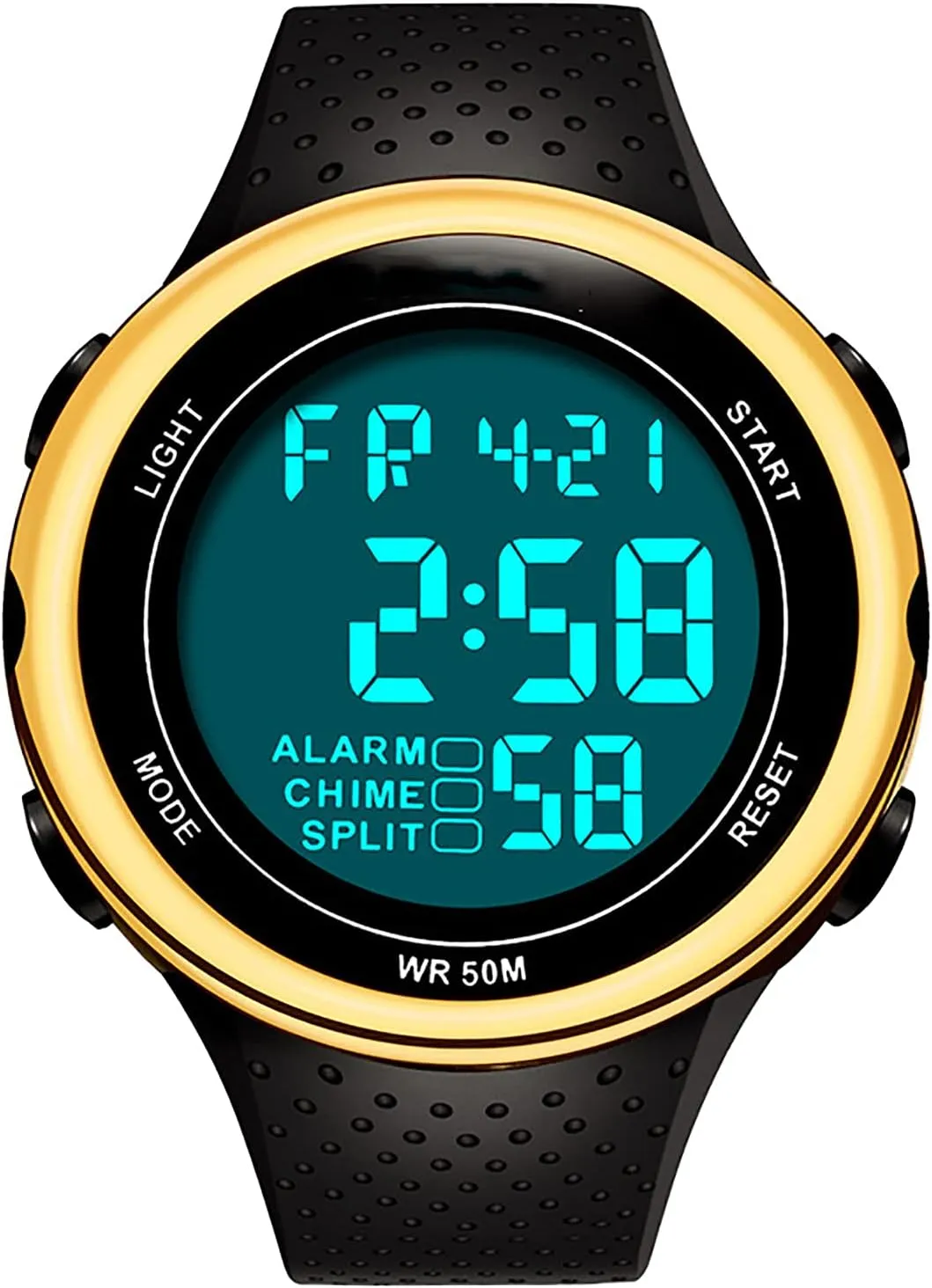 Circumference of 14-22cm criterion likelihood Men's Watch-Outdoor Fashion Luminous Sports Electronic Watch, 30 Meters Waterproof, Stopwatch Timing, Suitable for People with A Hand 