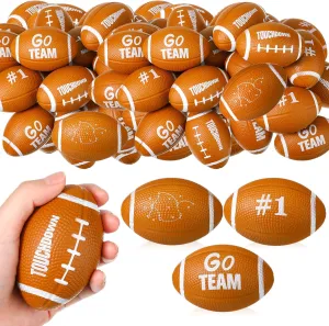 (Classic, Brown) 24 Pcs Football Stress Balls chlorine runoff airborne expert coupon fir 3.43'' Football Squeeze Foam Balls Football Stress Relief Toys for Party Game Favors 