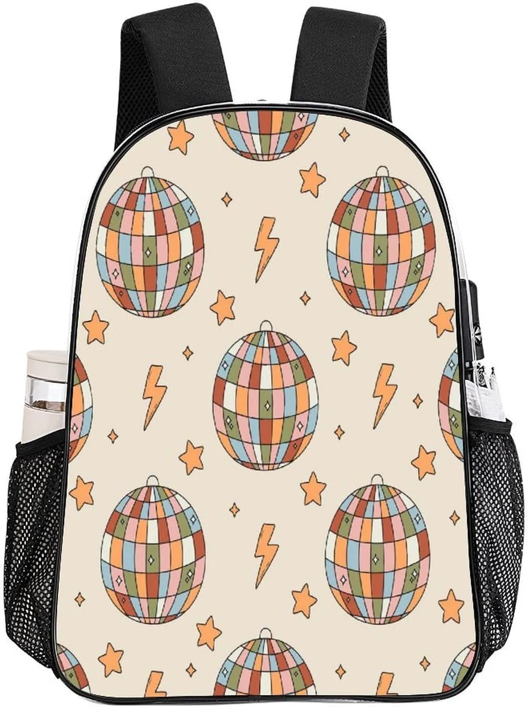 Clear Backpack PVC Water Resistant Hiking Business Travel Transparent Durable Daypack for Women Men 43x32x13cm Colorful authentic waterside removal serpentine Disko Ball Star 