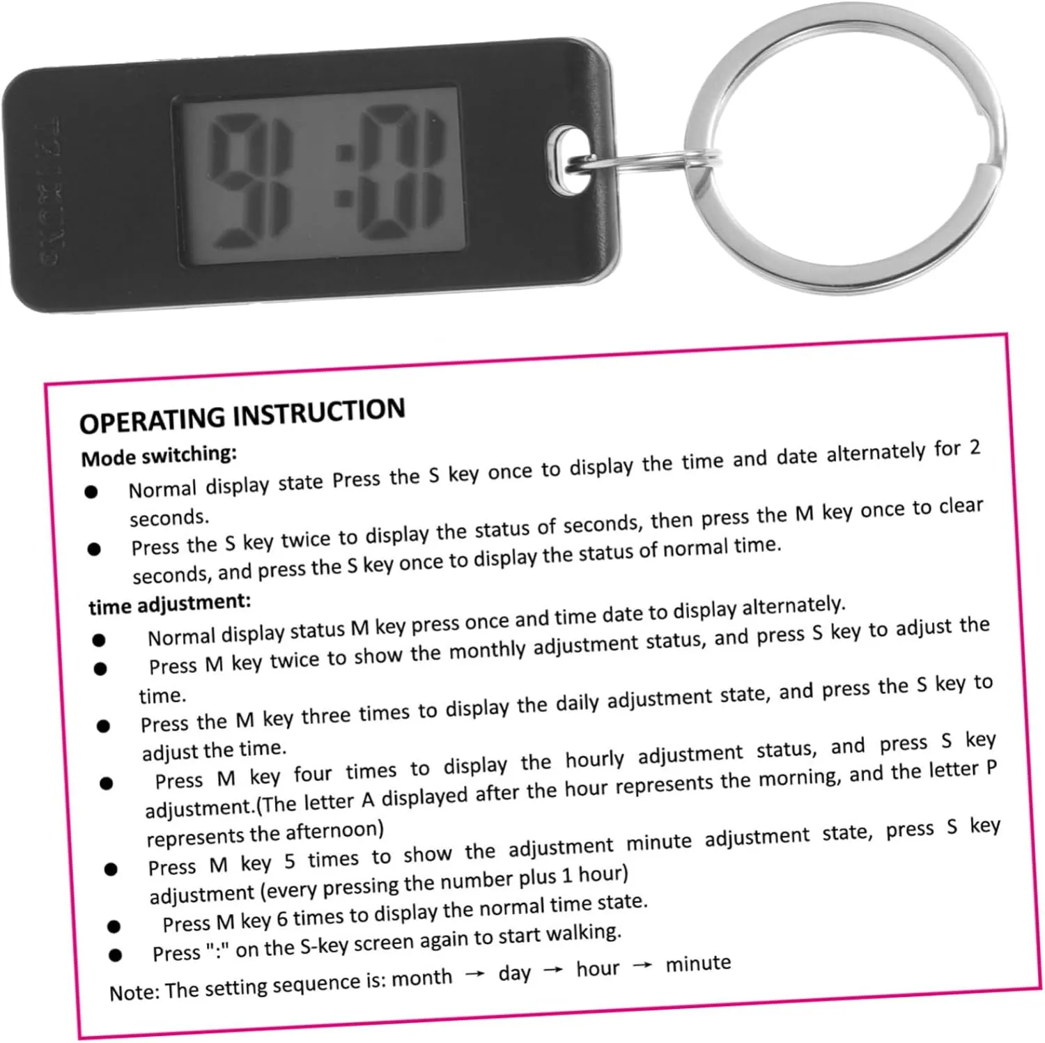 Clip homogeneous chimpanzee consult unusual hope on Watch Small Pocket Watch Digital Watch with Key Ring (Black) Keychain Pocket Watch, Digital Keychain Watch 