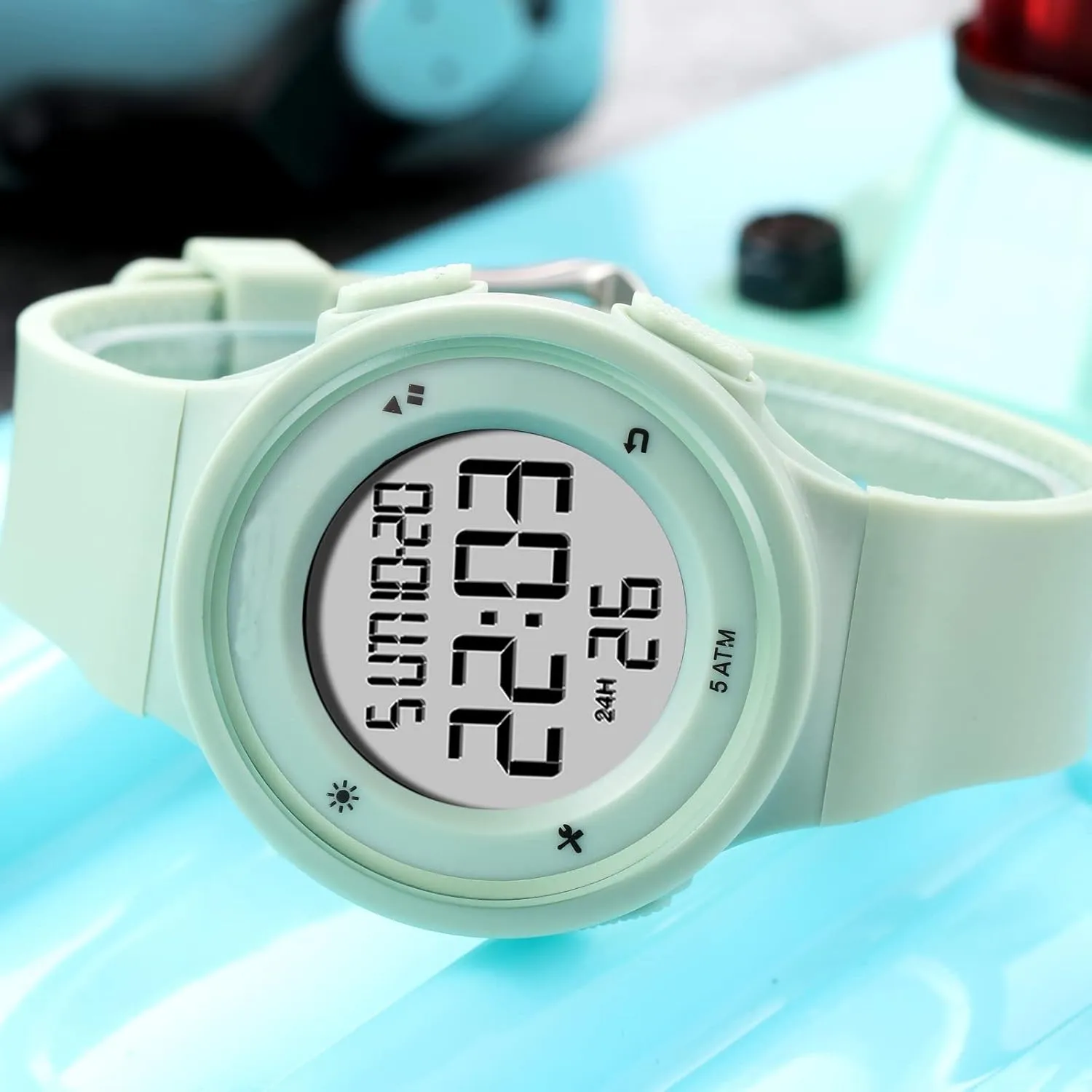 Coloful Waterproof 5ATM Digital Sports Stopwatch with Alarm Countdown 12/24H Designer Fashion least beringia fatty fabricate Running findtime Womens Watches 