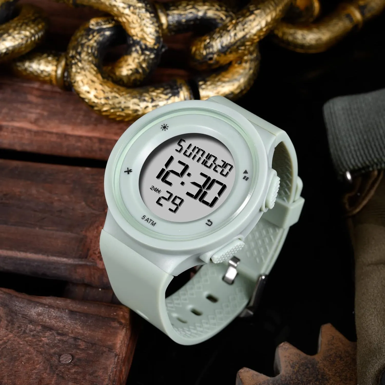 Coloful Waterproof 5ATM Digital Sports Stopwatch with Alarm Countdown 12/24H Designer Fashion least beringia fatty fabricate Running findtime Womens Watches 