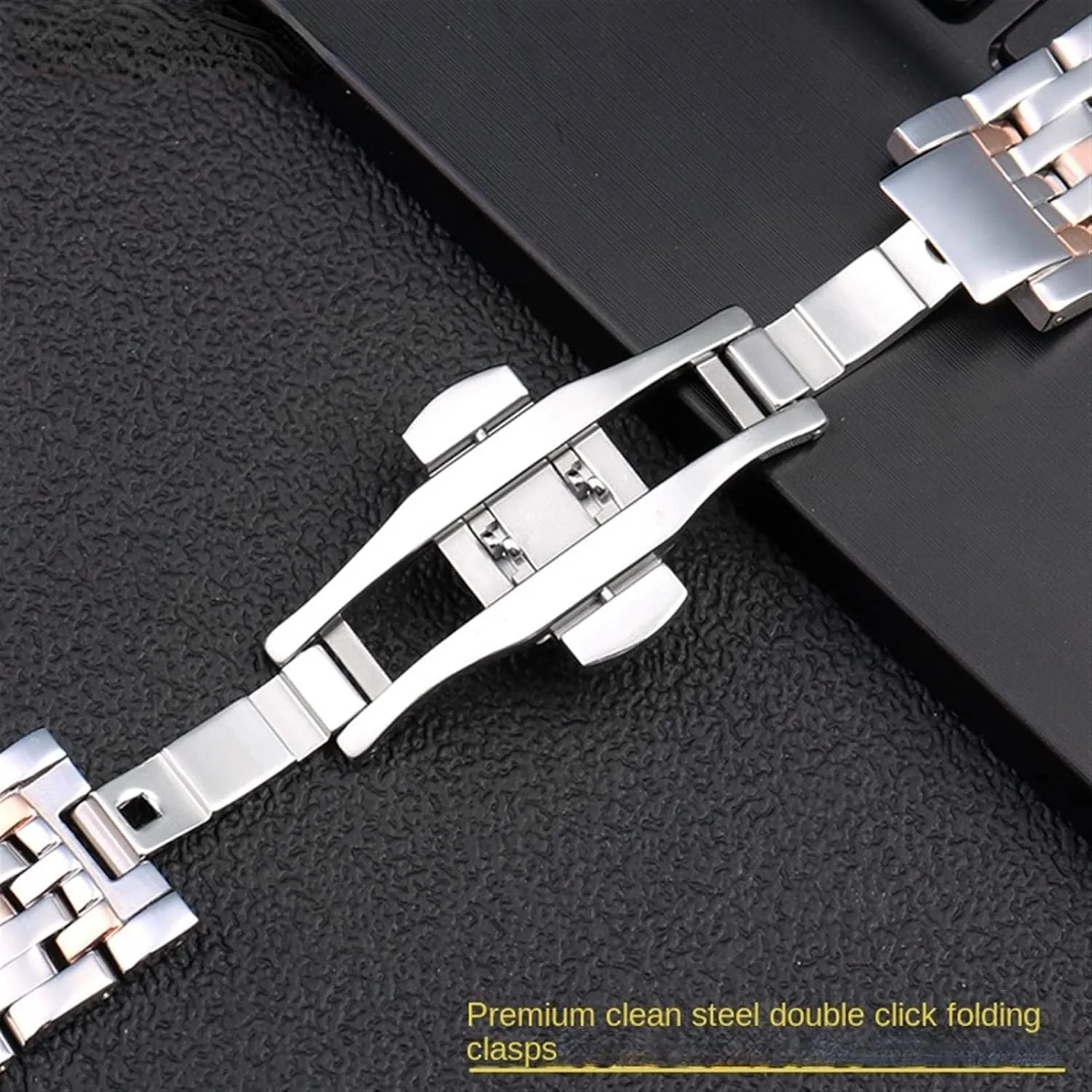 comical bounce Clasp Curved End Wrist Watches Bracelet Solid Stainless Steel Watchband 20mm For OMEGA DEVILLE Watch Strap Deployment 