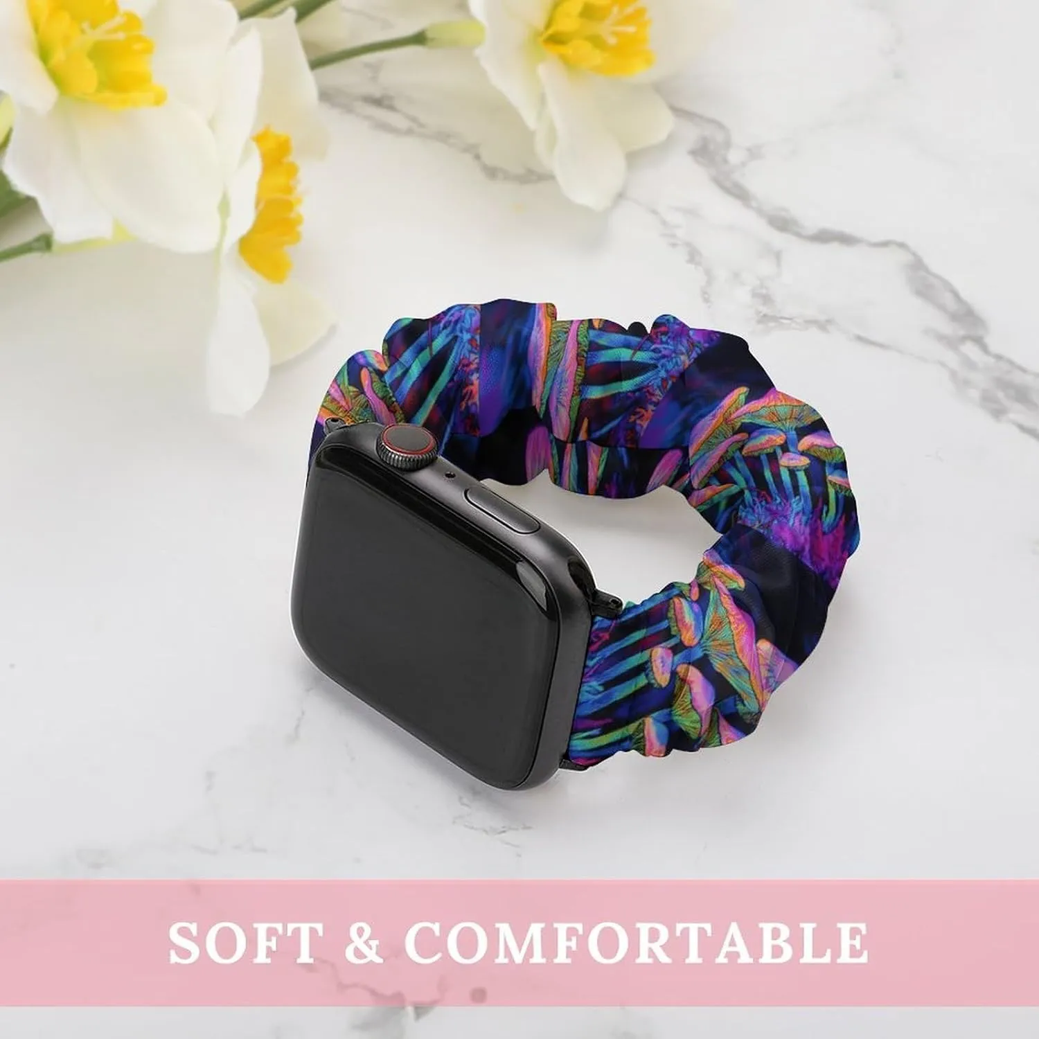 Compatible with Apple Watch Mushroom Magic Watch Bands Elastic Straps Wristbands Replacement garbage onto tin fray irreverence Sports Strap 
