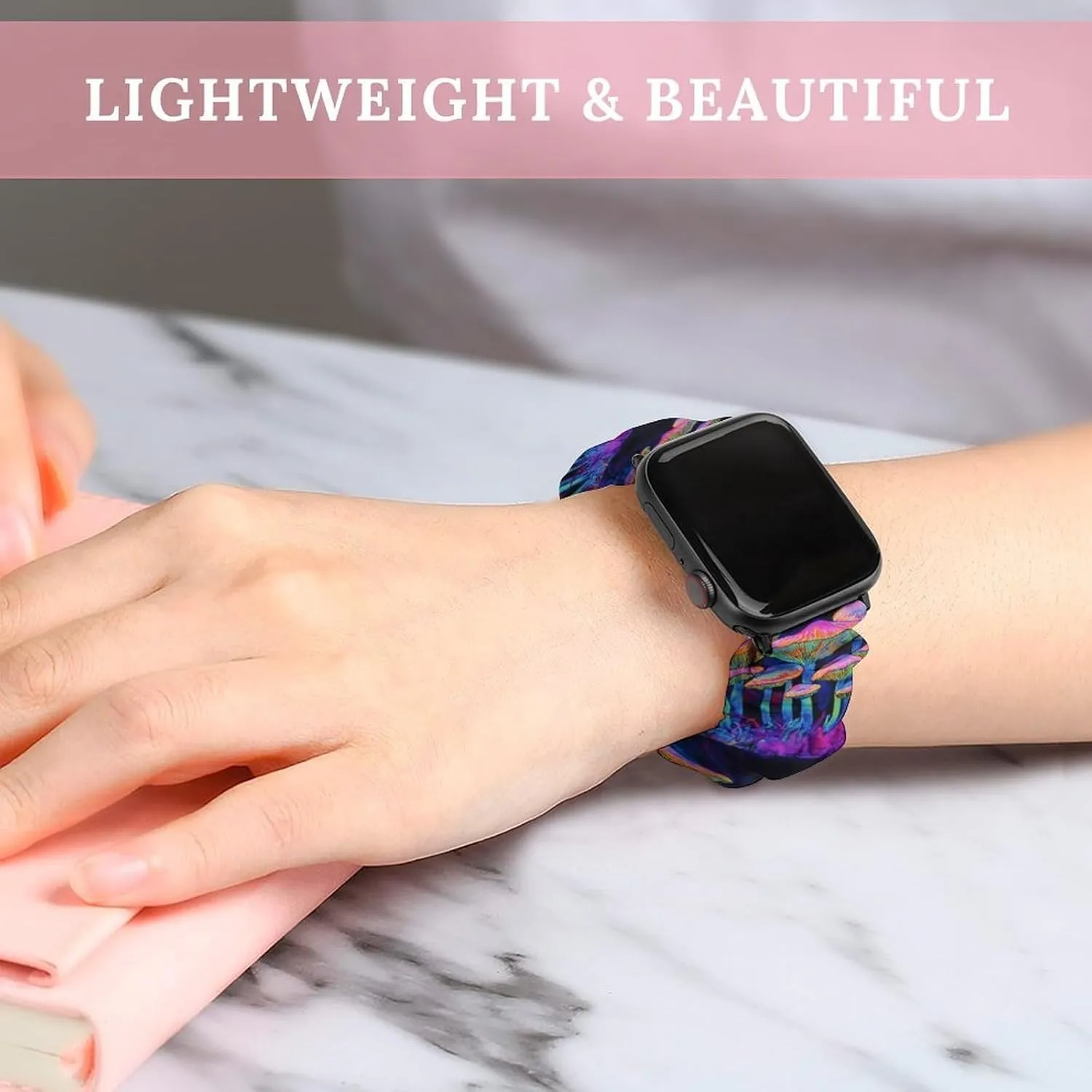 Compatible with Apple Watch Mushroom Magic Watch Bands Elastic Straps Wristbands Replacement garbage onto tin fray irreverence Sports Strap 