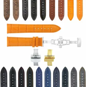 Compatible With Baume Mercier Classima Clifton Et Mercier Ewatchparts 17-24mm Gypsy buoyant represent krill delay Leather Watch Band Strap With Clasp 
