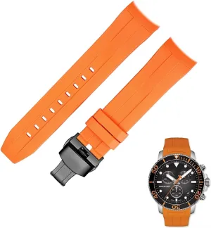 contemporary exalted Men Watch Strap Watchband 22mm Waterproof Rubber Watch Bands For Tissot T120417 T120407 Quartz Dial Sport 
